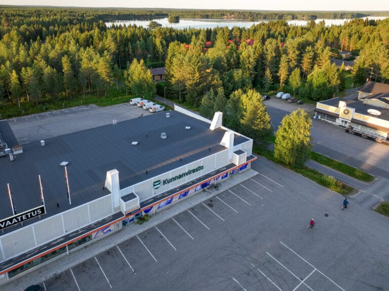 Ilmakuva Ranuan kunnanvirastosta.